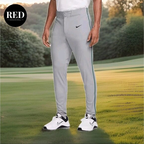 Nike Stock Vapor Select Piped Baseball Pant Grey Green BQ5489 059 - Men's Size L - Picture 1 of 4